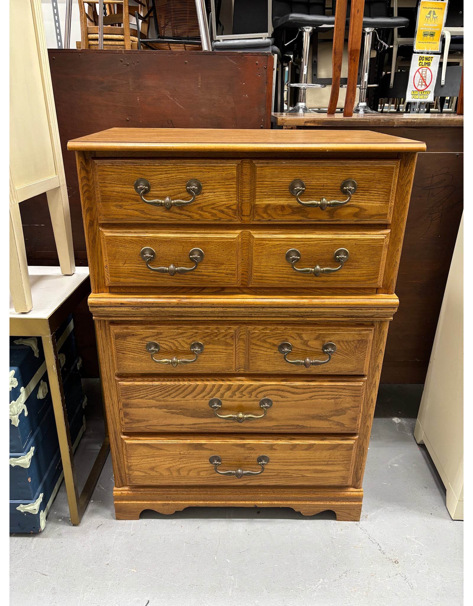 Vintage Solid Oak Chest of Drawers