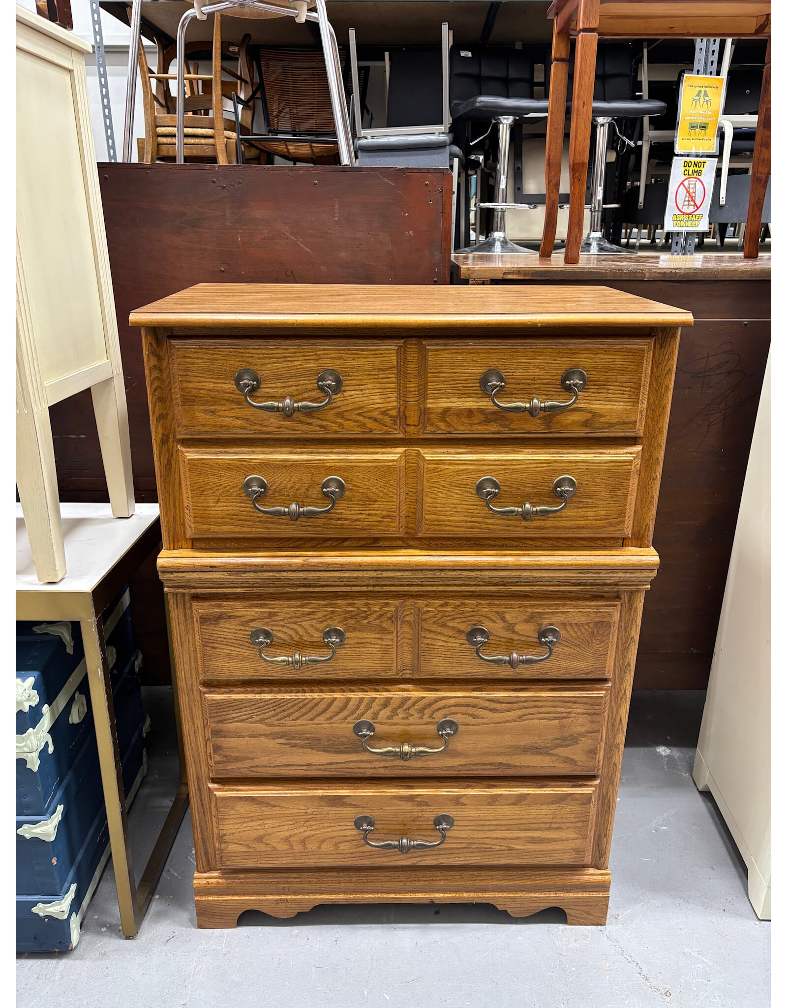 Vintage Solid Oak Chest of Drawers