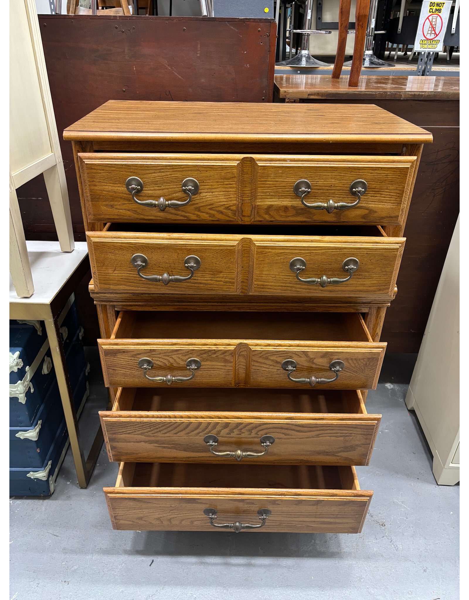 Vintage Solid Oak Chest of Drawers