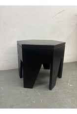Black Wood Hexagon Side Table