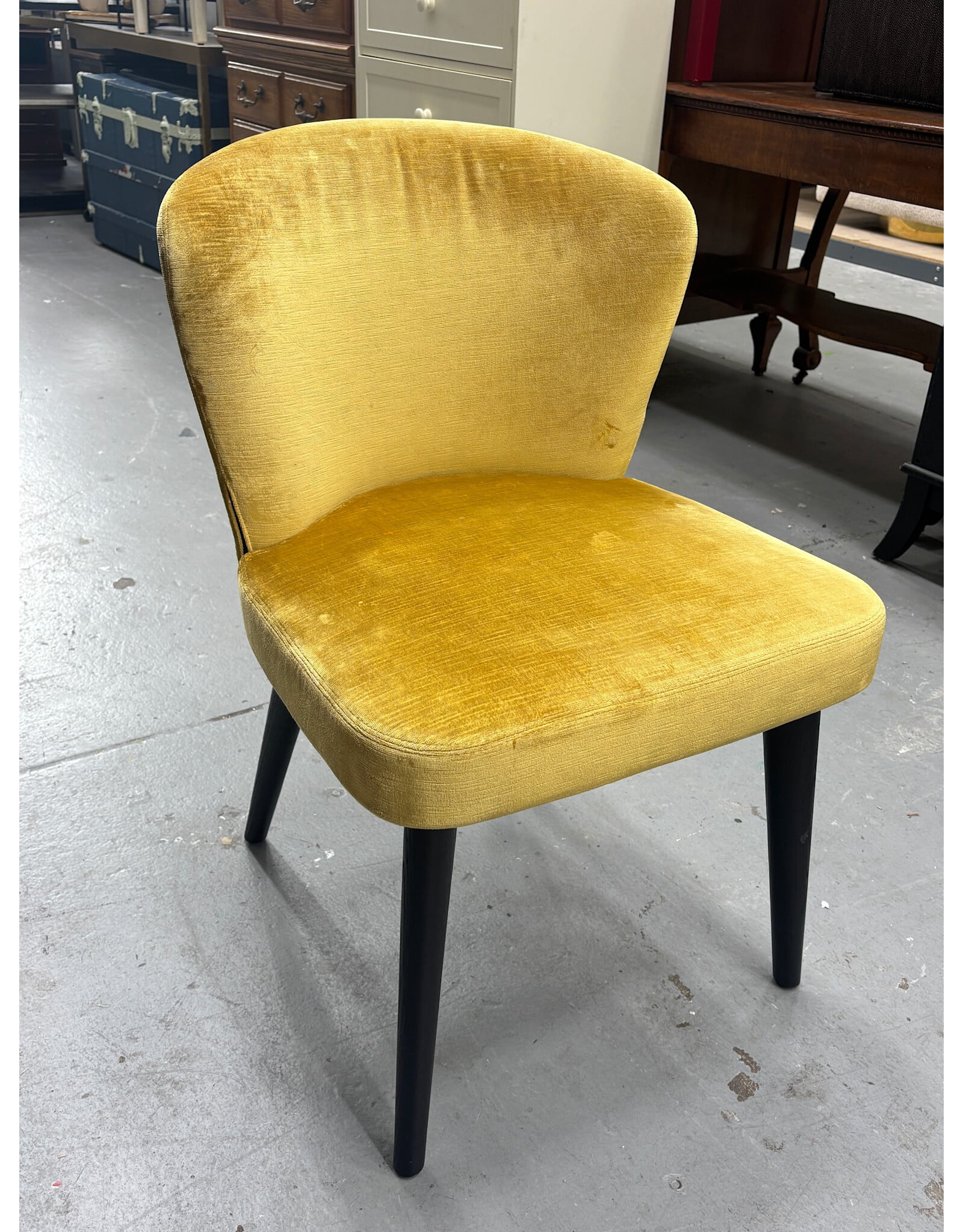 Mustard Yellow Velvet Aston Dining Chair by Rodolfo Dordoni for Minotti