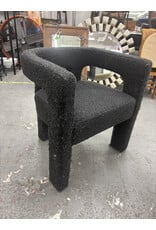 Black Boucle Dining Armchair