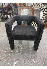 Black Boucle Dining Armchair
