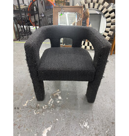 Black Boucle Dining Armchair