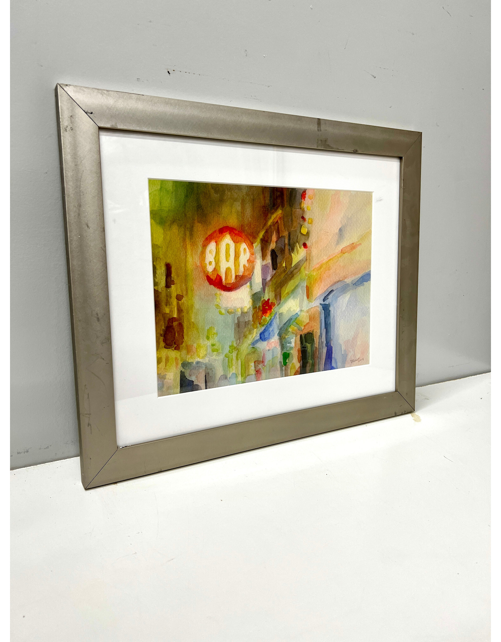 Bar 8th Avenue, framed print, sgnd Beverly Brown