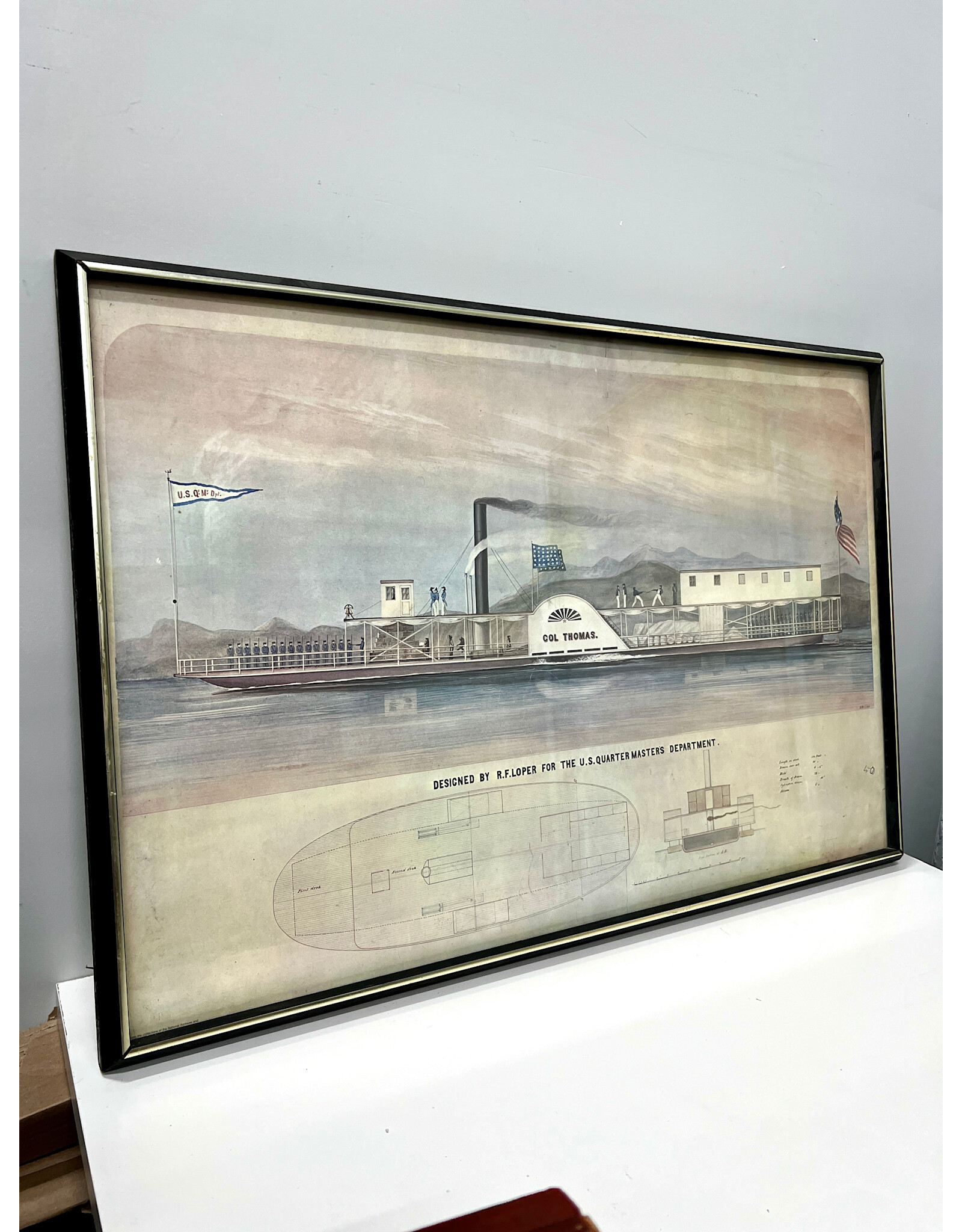 Antique Style Steamboat Print