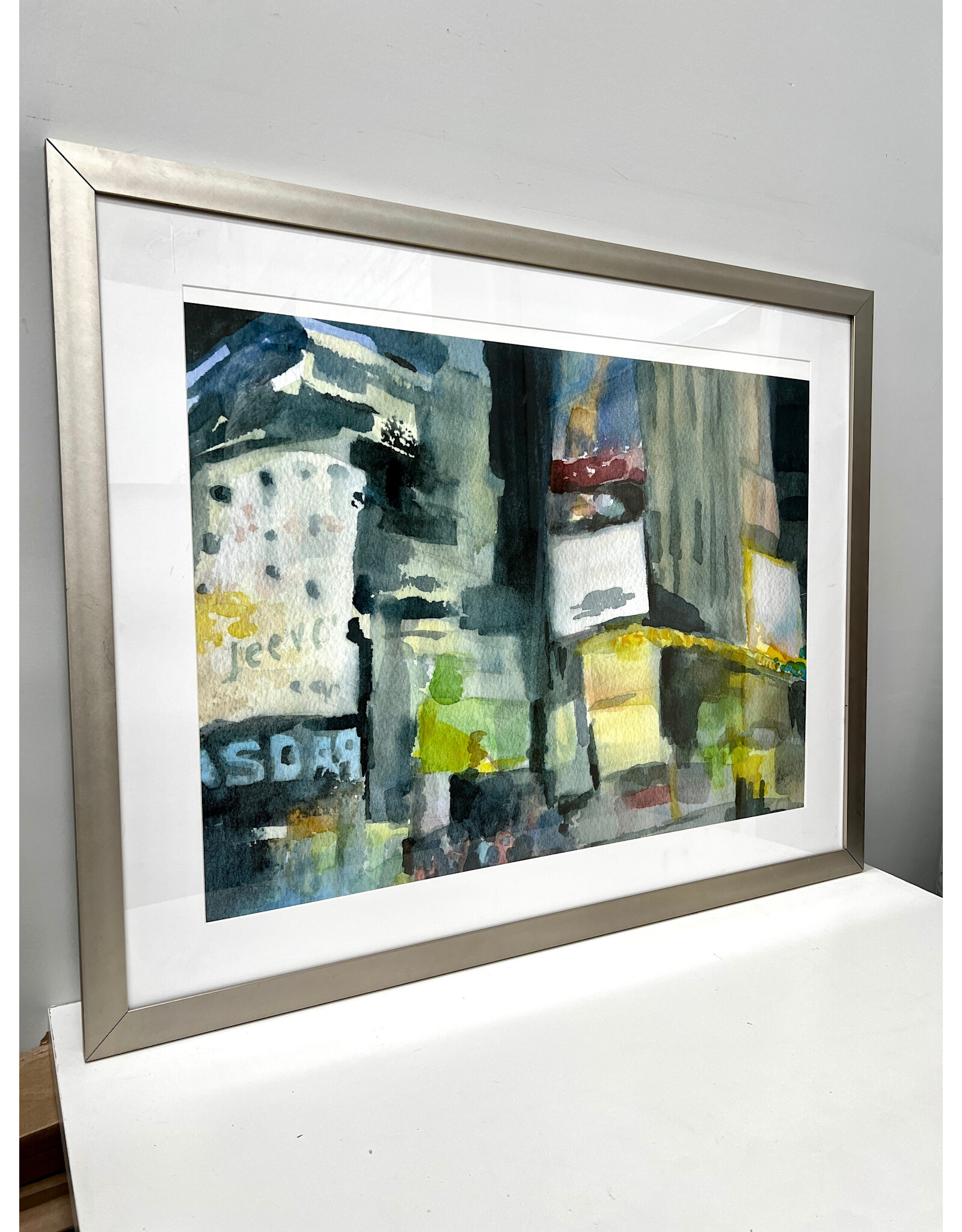 Billboards-Times Square At Night, framed print, sgnd Beverly Brown