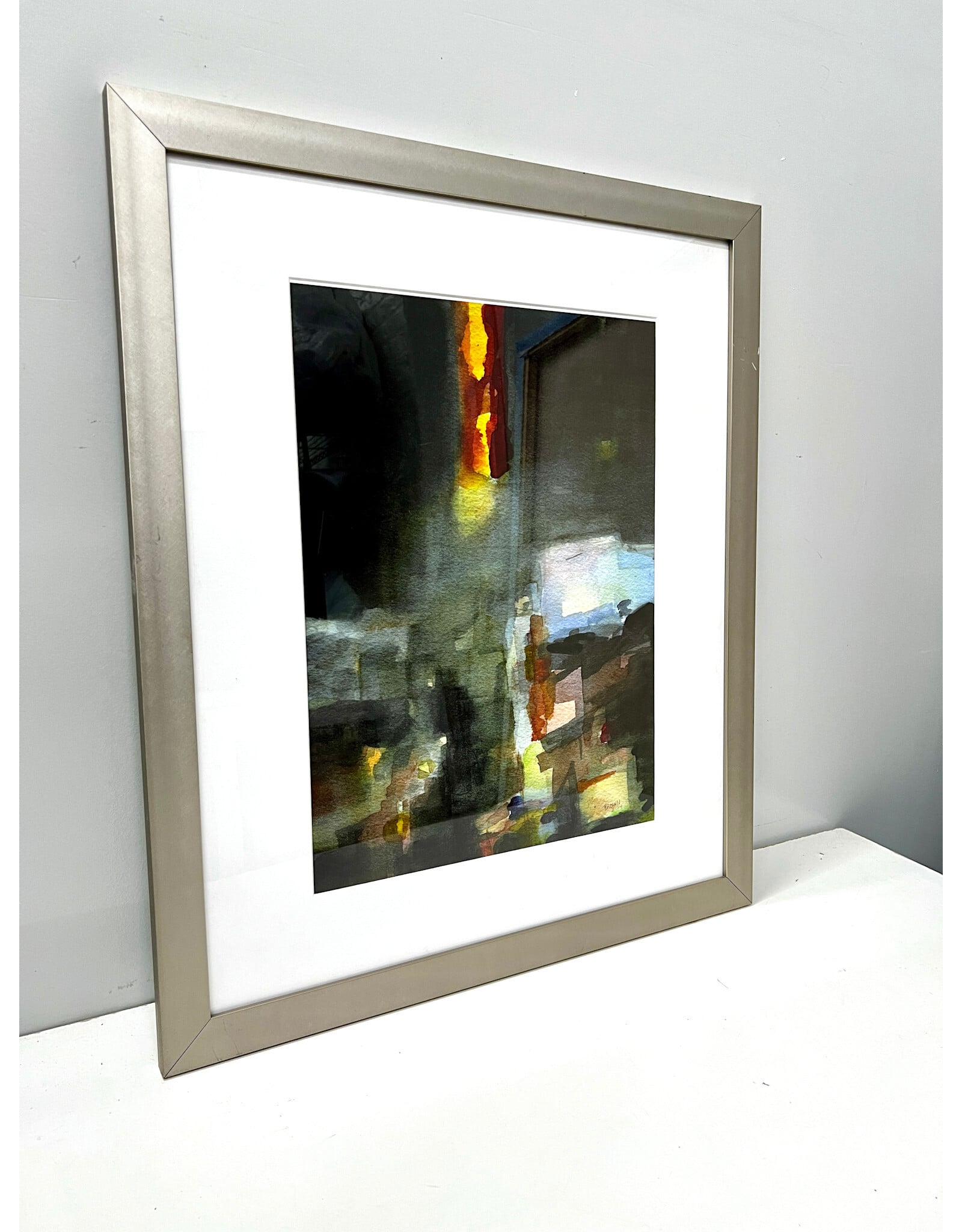 City Lights, framed print, sgnd Beverly Brown