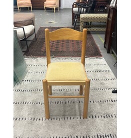 Vintage Italian Dining Chair with Blonde Frame and Yellow Cushion