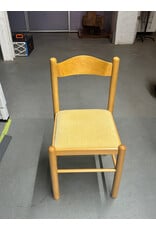 Vintage Italian Dining Chair with Blonde Frame and Yellow Cushion