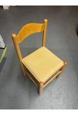 Vintage Italian Dining Chair with Blonde Frame and Yellow Cushion