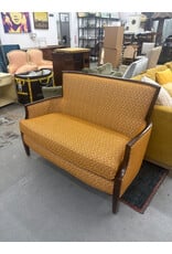 Swedish Style Settee in Upholstered Orange