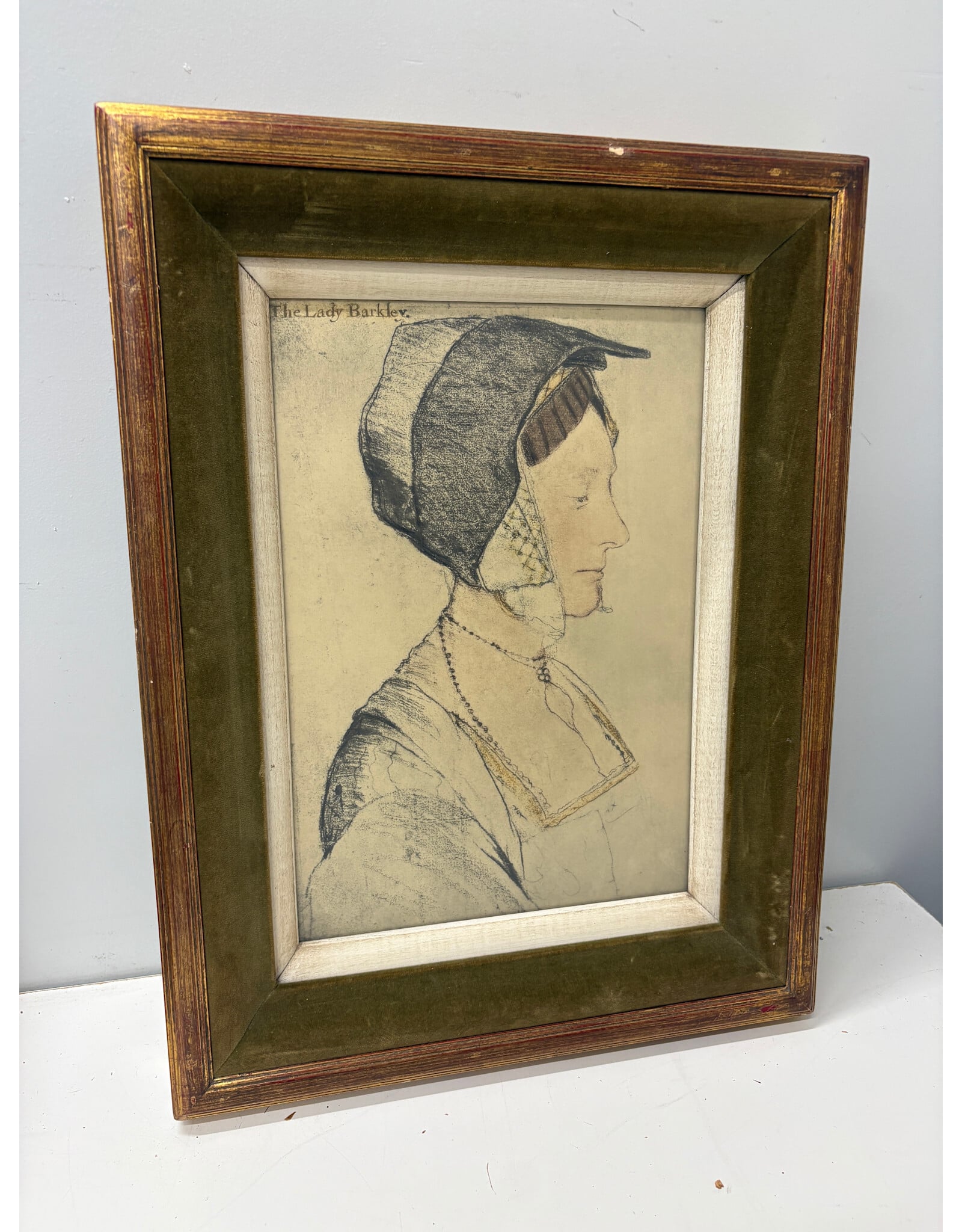 Lady Barkley, framed print, Hans Holbein