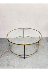 Glass and Brass Round Coffee Table