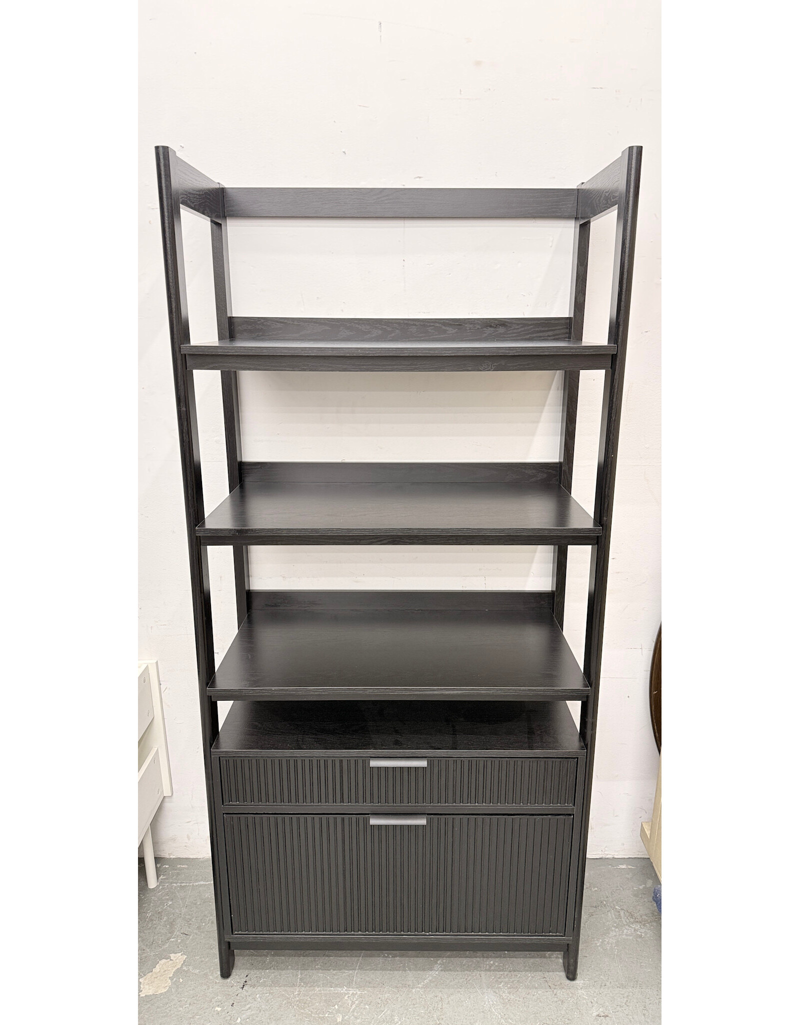 Black Reeded Bookshelf
