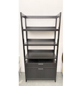Black Reeded Bookshelf