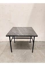 Black Metal and Marble Square Coffee Table