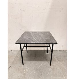 Black Metal and Marble Square Coffee Table