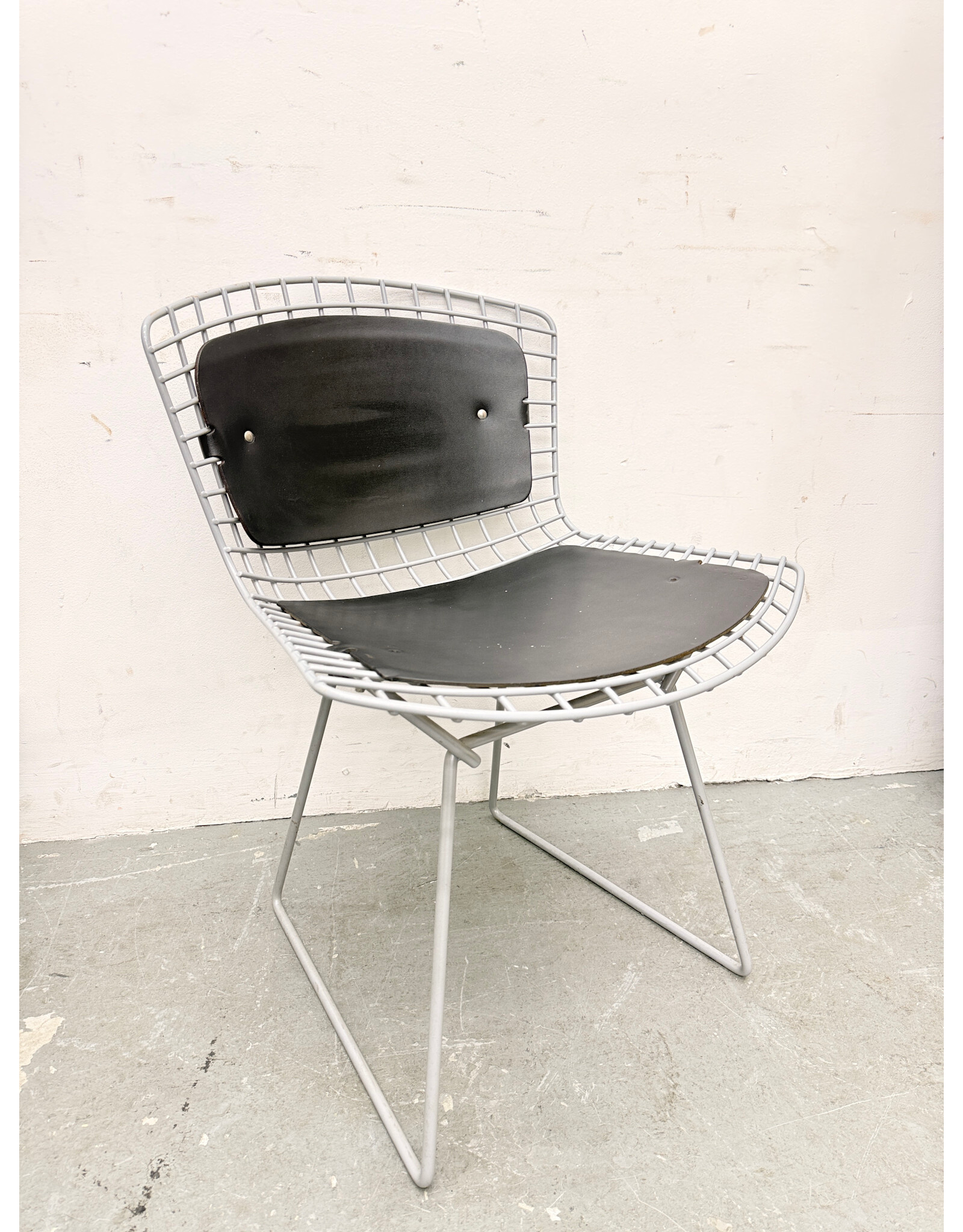 Knoll Bertoia Side Chair with Leather Seat Pad
