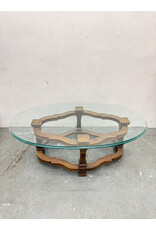 Francesca Wood and Glass Oval Coffee Table