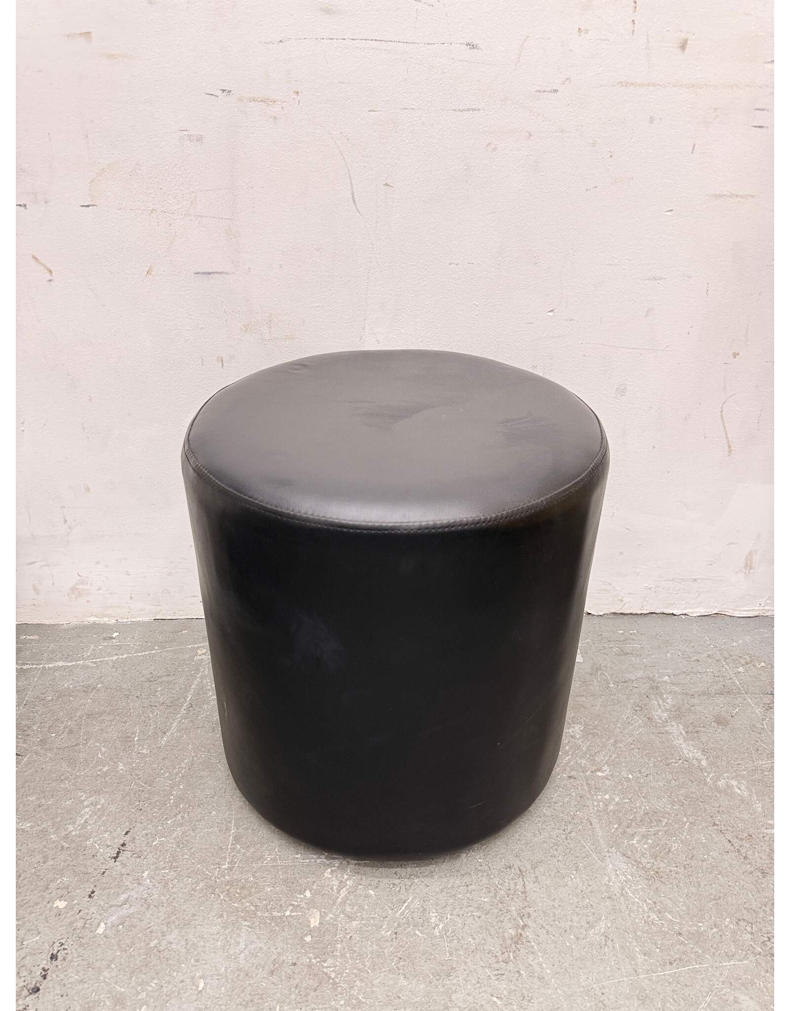 Black Leather Ottoman