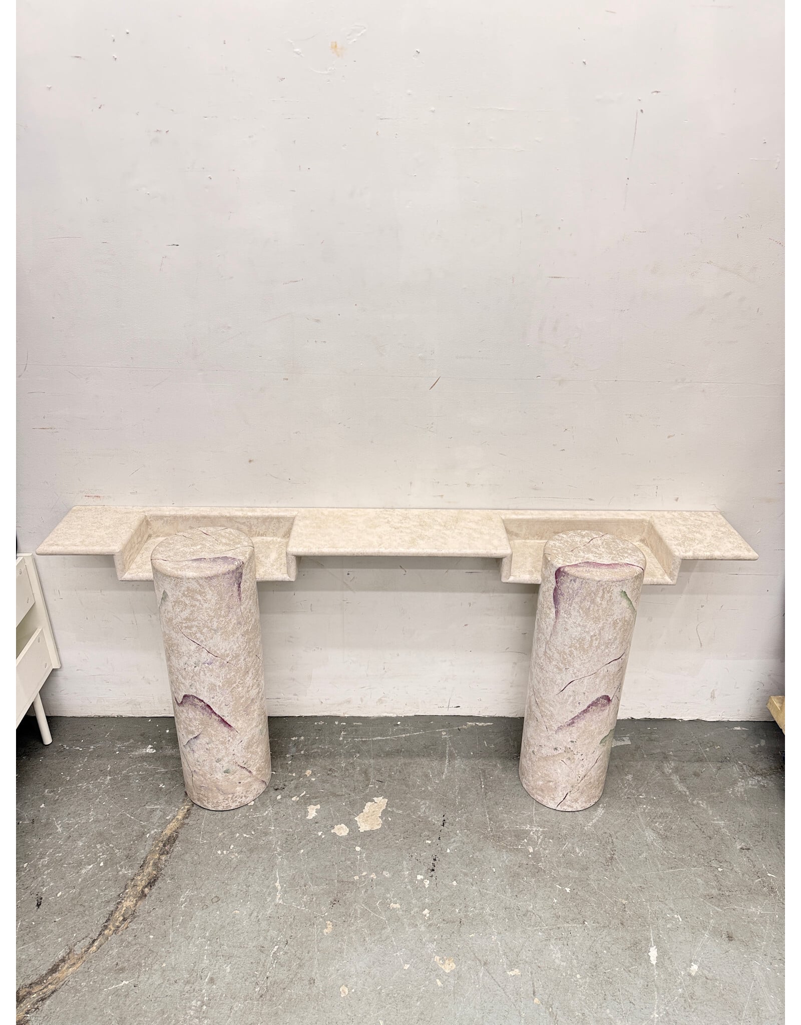 Custom Faux Marble Entryway Table