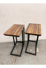 Industrial Wood Side Table