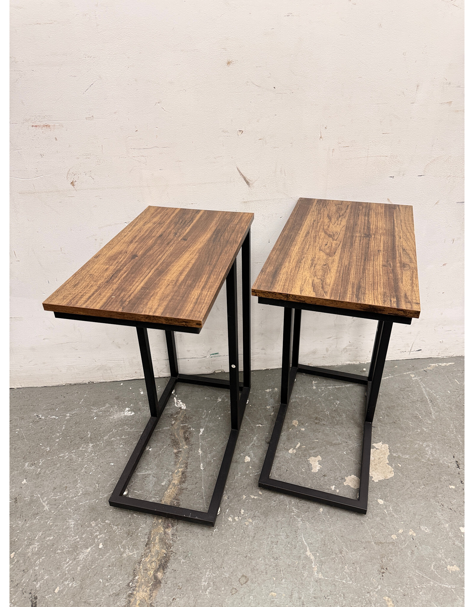 Industrial Wood Side Table