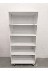White Rolling Metal Bookcase