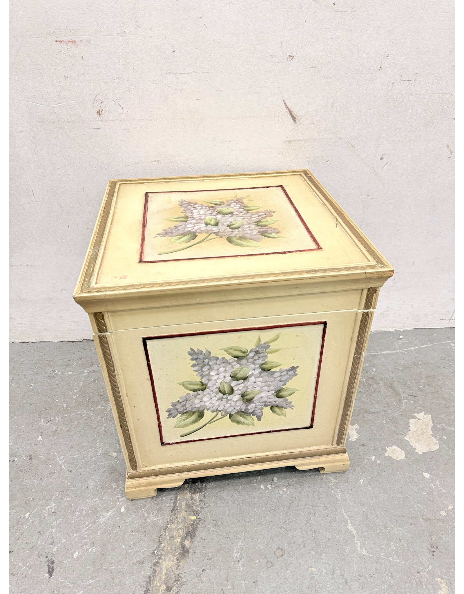 Vintage Floral Wooden Chest