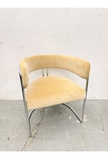 Crate & Barrel Malak Chrome Upholstered Dining Armchair