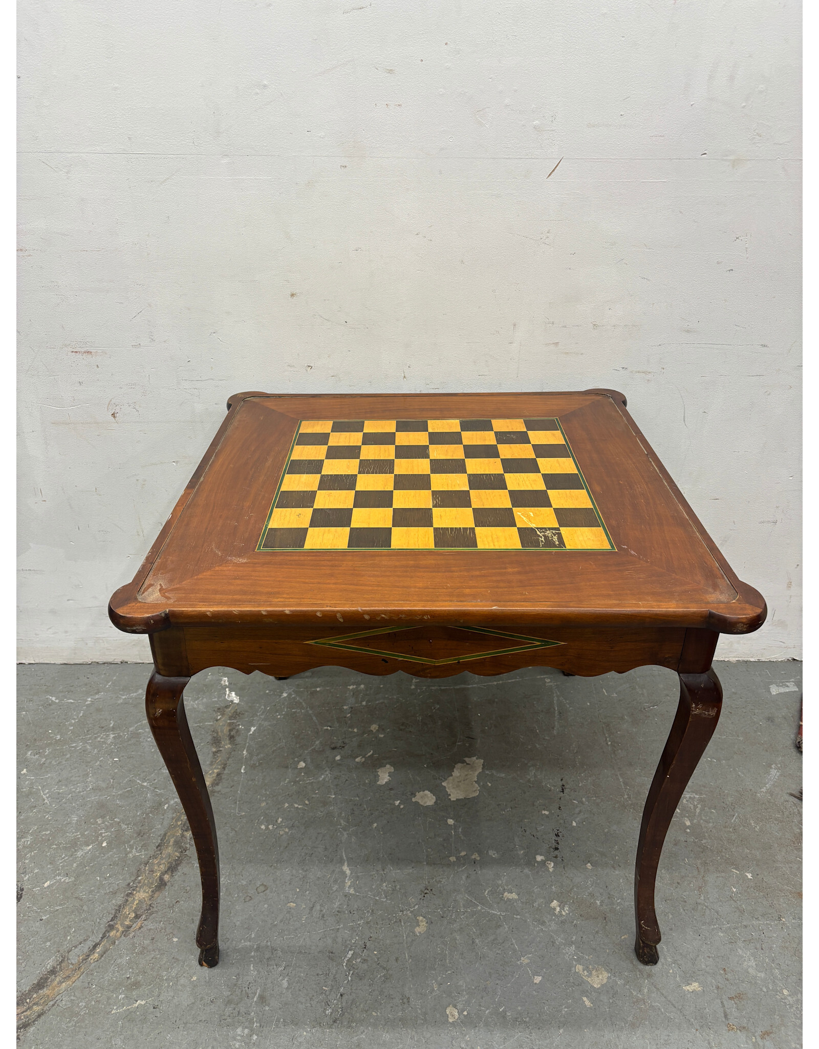 Vintage Italian Inlaid Wood Multi Game Table