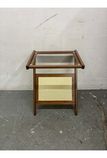 Rattan Accent Table w Display Shelf (Glass Missing)