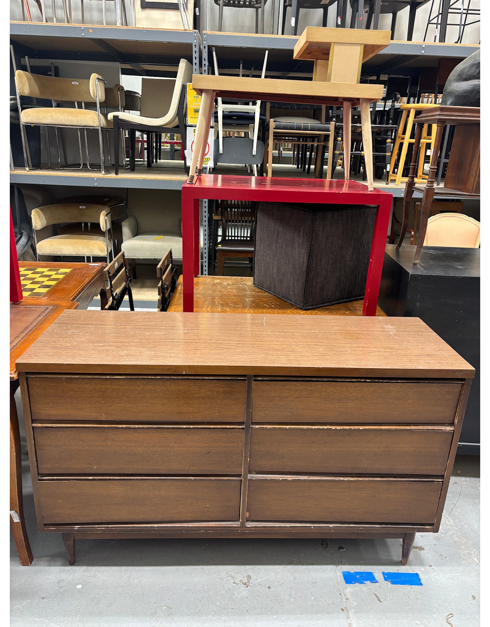 Vintage 6 Drawer Low Dresser