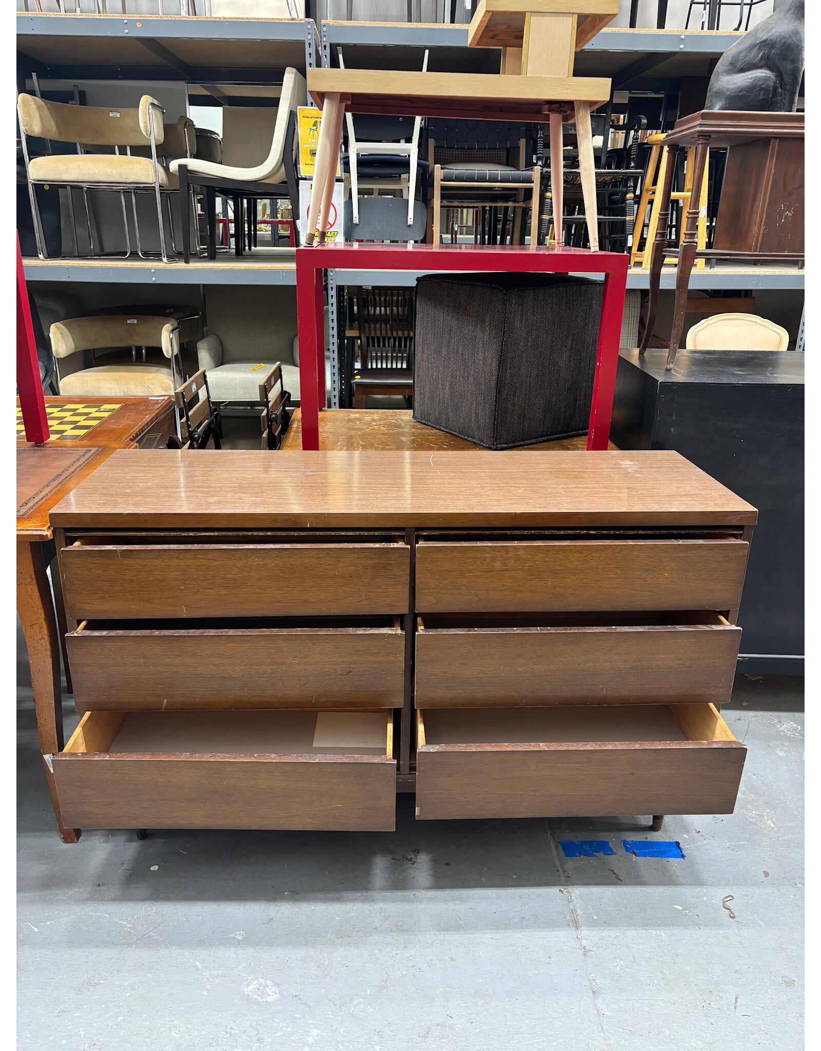 Vintage 6 Drawer Low Dresser
