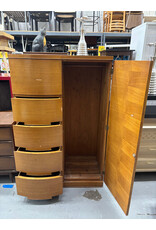 Art Deco Walnut Curved Wardrobe