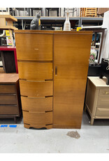 Art Deco Walnut Curved Wardrobe