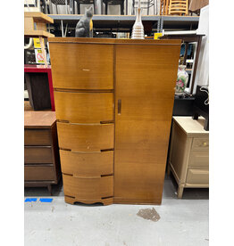 Art Deco Walnut Curved Wardrobe