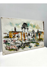 Watercolor City, painting on canvas, sgnd Marchello