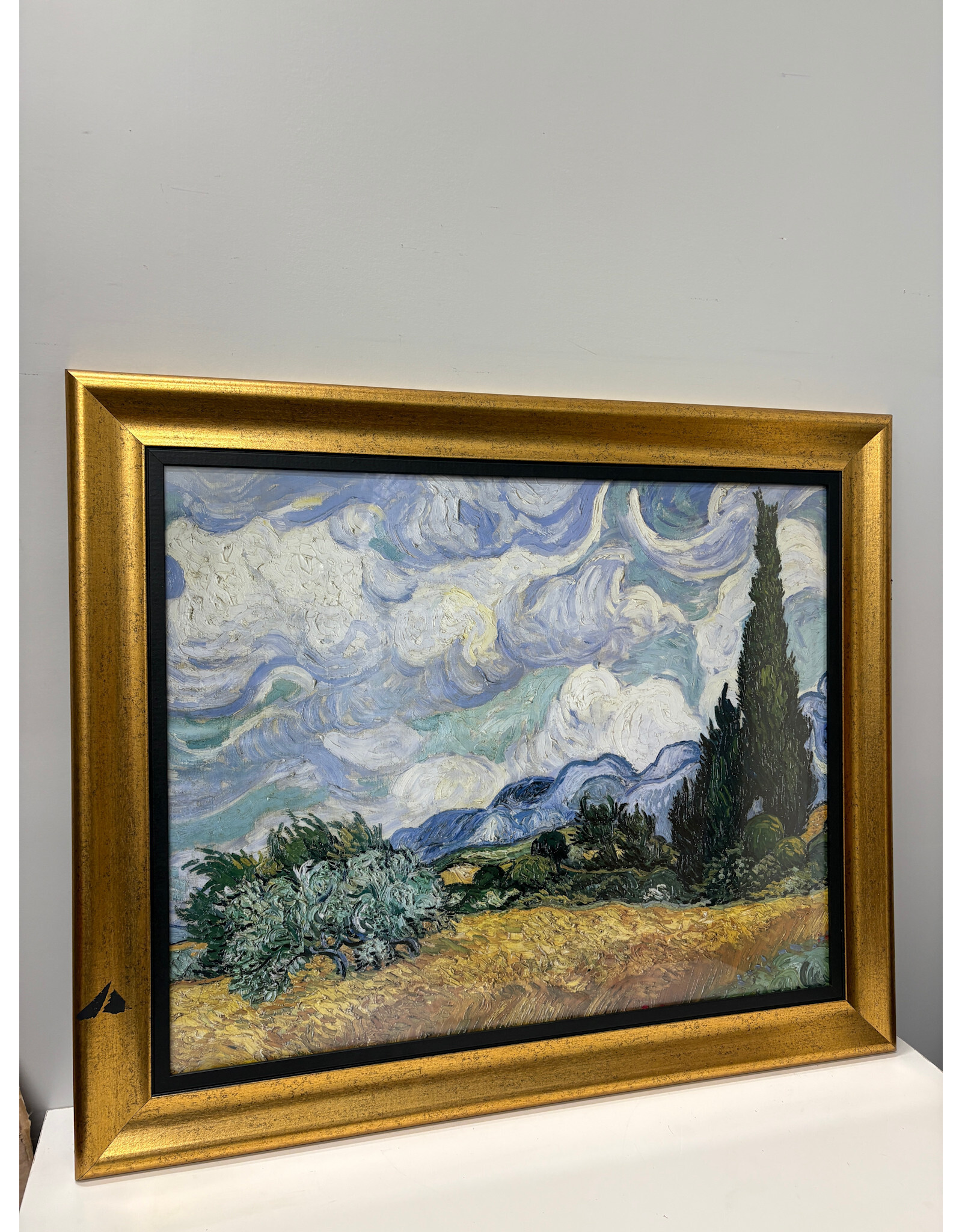 Wheat Field with Cypresses, Vincent van Gogh, framed print