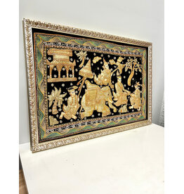 Framed Vintage Burmese Kalaga Tapestry