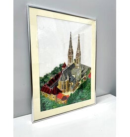 Cathedral of Zagreb, framed watercolor painting, sgnd Klabouch