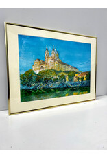 Cathedral, framed watercolor painting, sgnd Klabouch