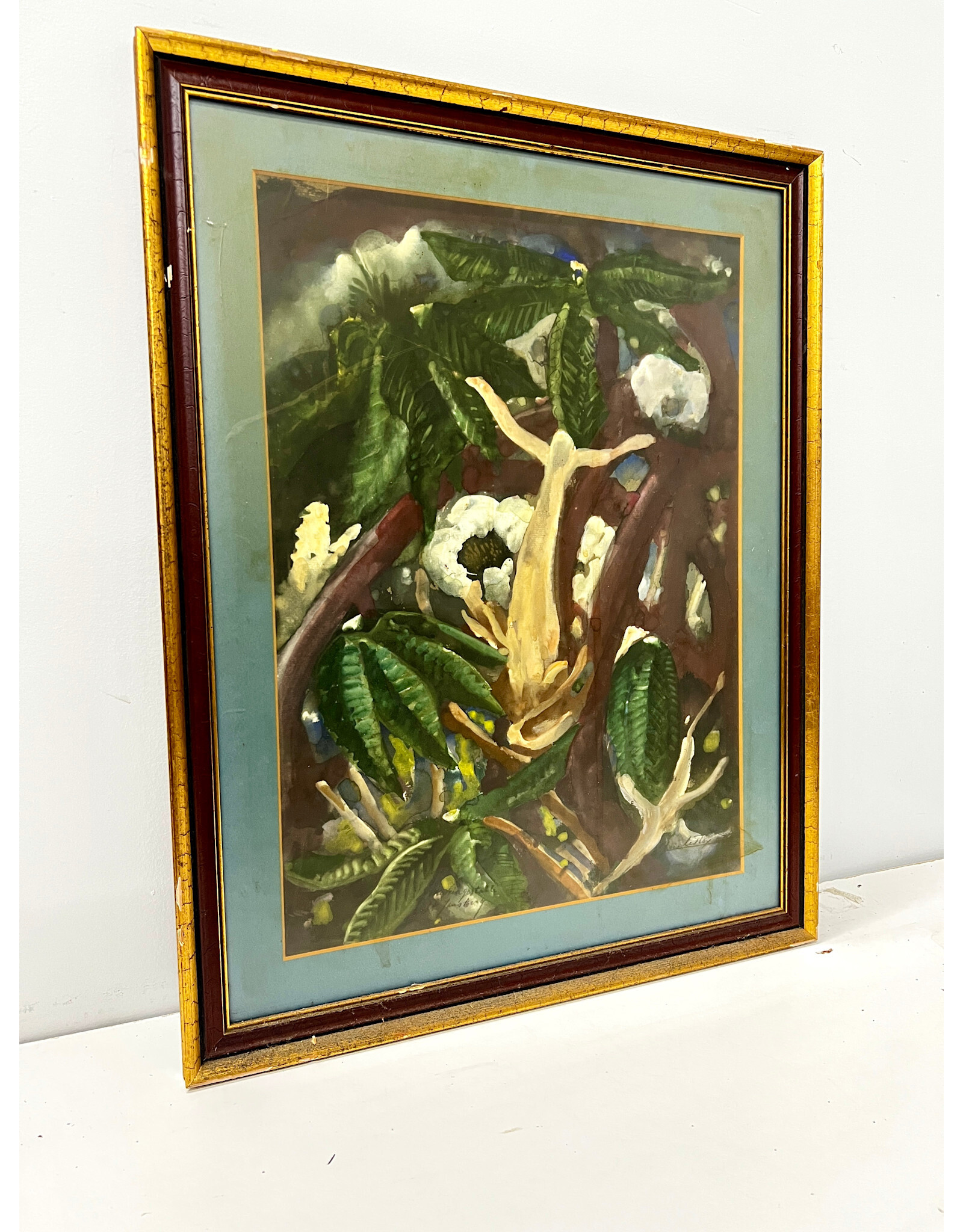 Framed Abstract Tropical Painting