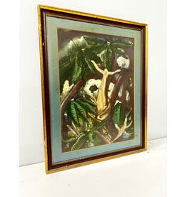 Framed Abstract Tropical Painting