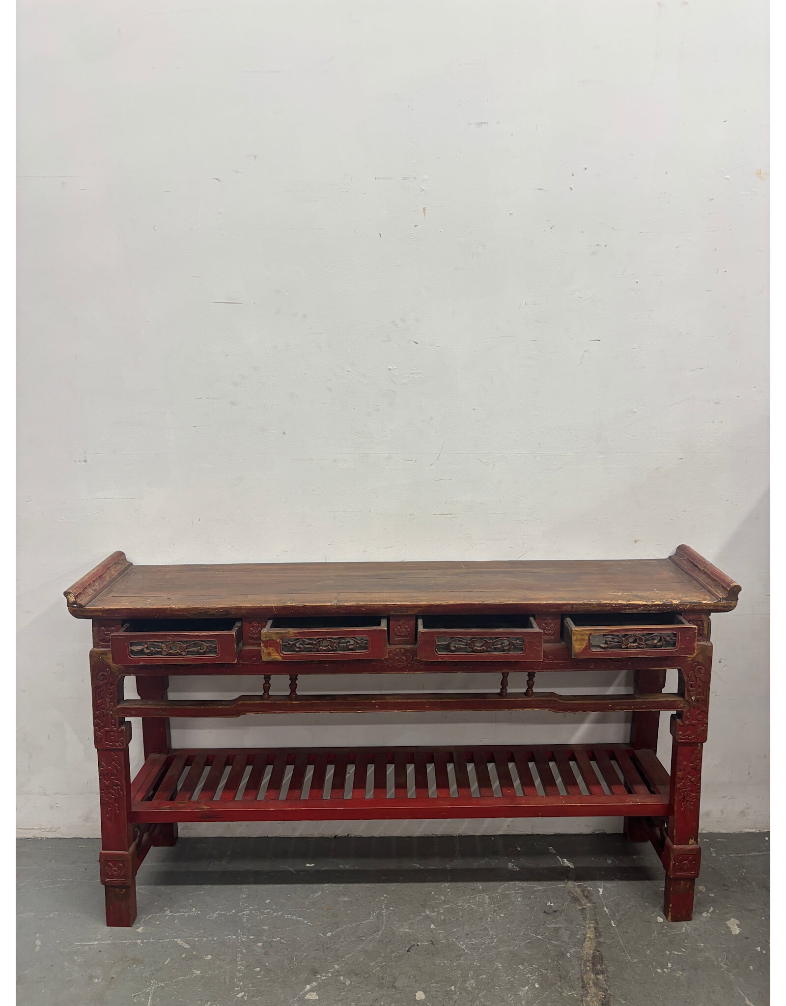 Chinese Scroll Console Table