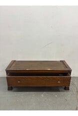Antique Storage Bench with Carved Wood (Needs Cushion)
