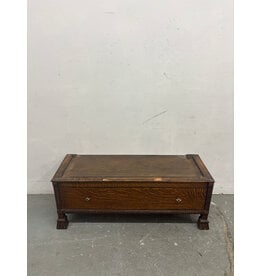 Antique Storage Bench with Carved Wood (Needs Cushion)