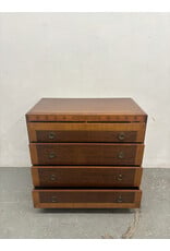 Neoclassical Satin Wood Banded Mahogany 4 Drawer Chest
