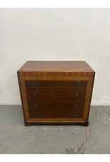 Neoclassical Satin Wood Banded Mahogany 4 Drawer Chest